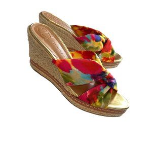 Etienne Aigner Krista Watercolor Wedge Espadrille Size 7